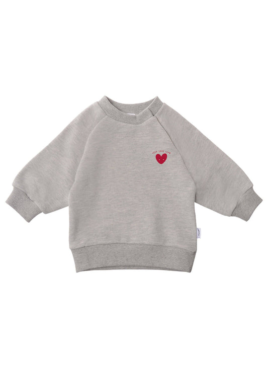 Sweatshirt in grau-melange mit Print "Selflove Club"