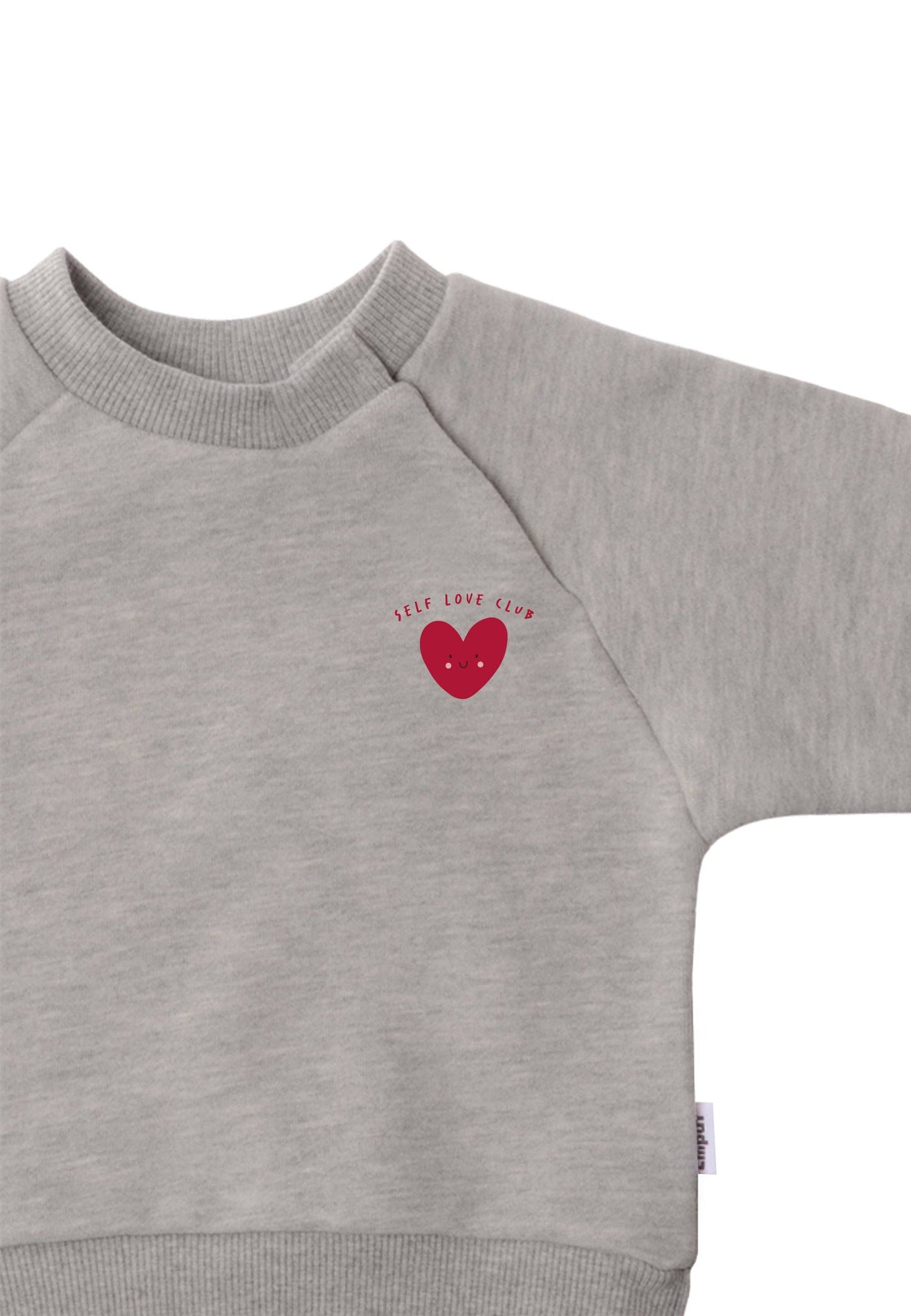 Sweatshirt in grau-melange mit Print "Selflove Club"