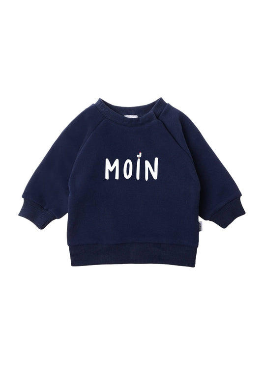 Sweatshirt in blau "moin"