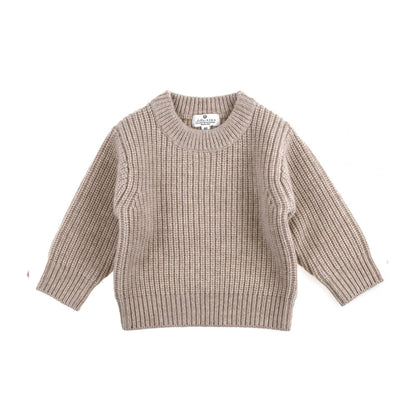 Gestrickter Baby-Pullover aus Merinowolle