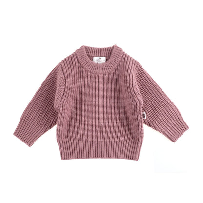 Gestrickter Baby-Pullover aus Merinowolle