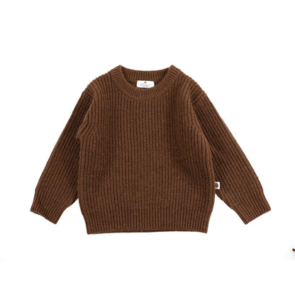 Gestrickter Baby-Pullover aus Merinowolle