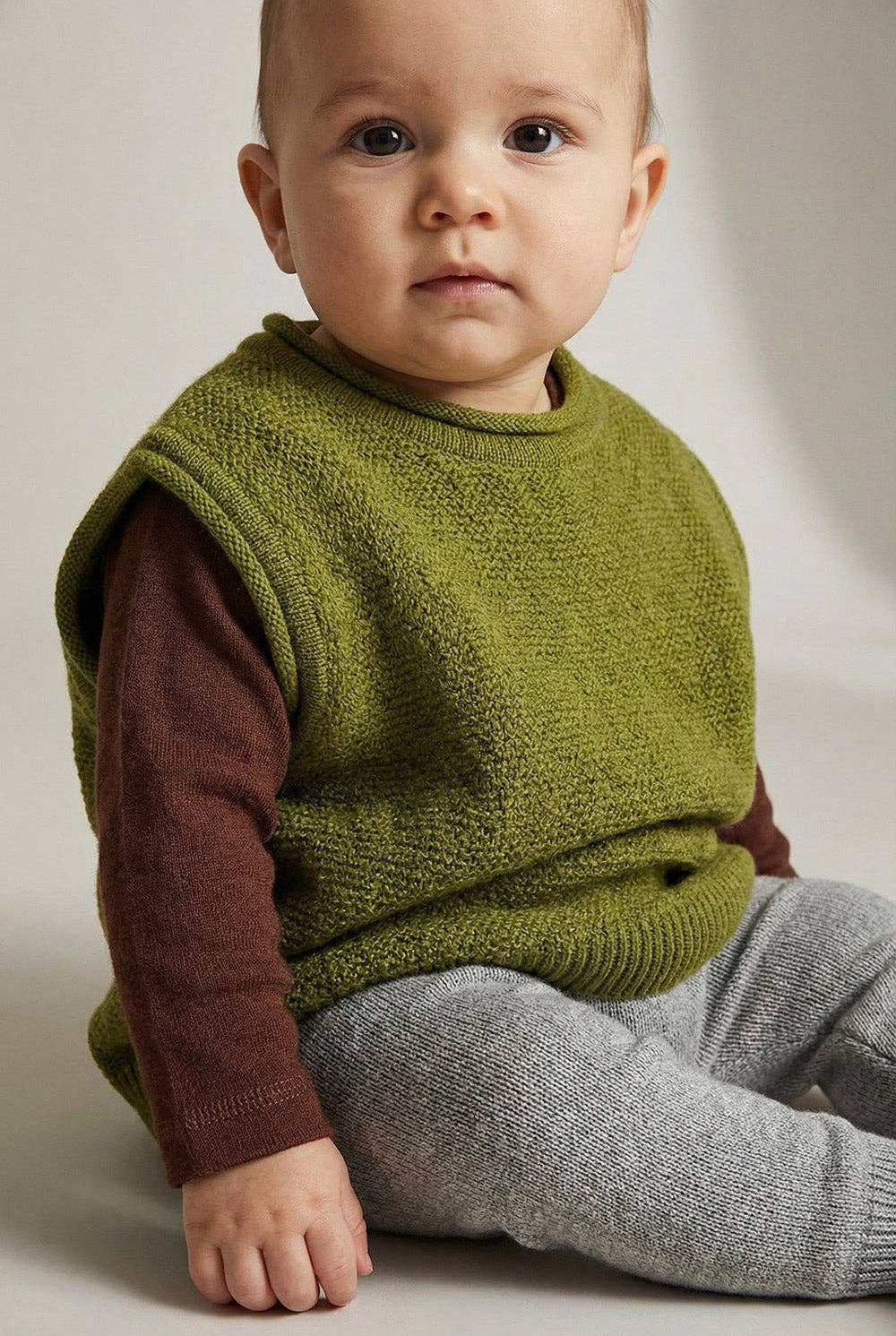 Merinowolle gestrickte Baby-Weste