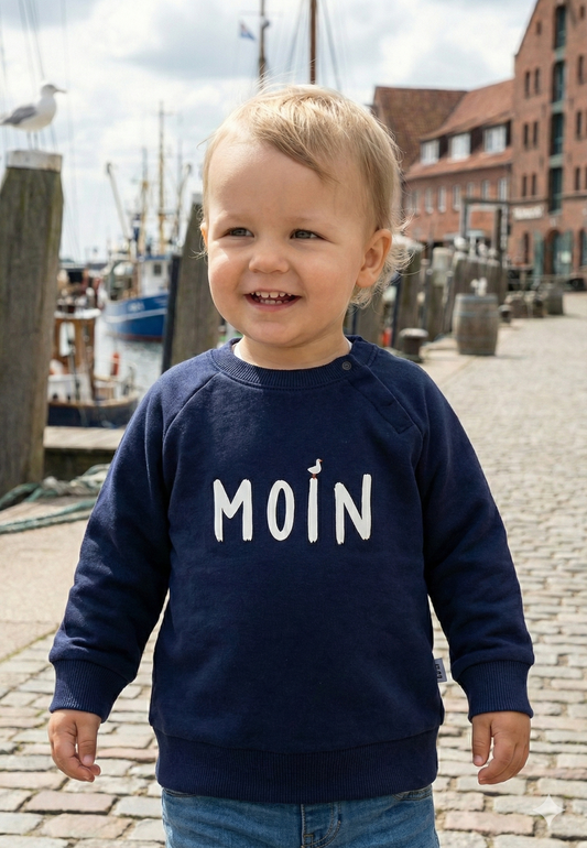 Sweatshirt in blau "moin"