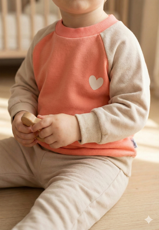 Sweatshirt in orange/beige "Herz"