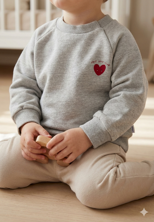 Sweatshirt in grau-melange mit Print "Selflove Club"