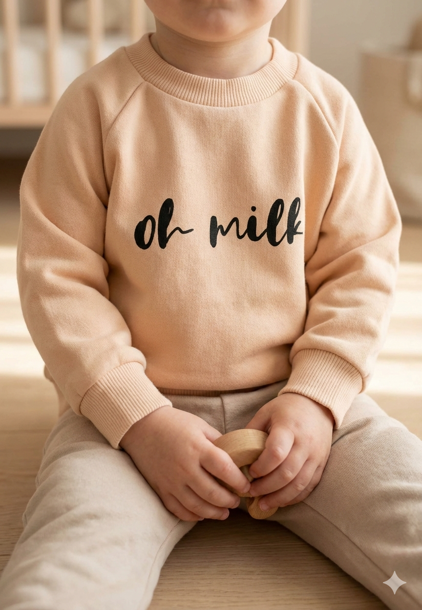 Sweatshirt in beige "oh milk"