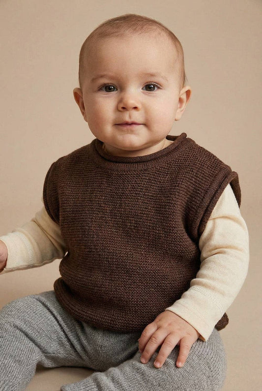 Merinowolle gestrickte Baby-Weste