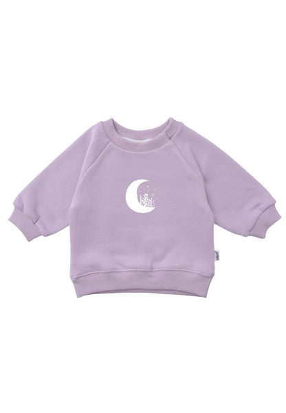Sweatshirt in flieder mit Print "Mond"