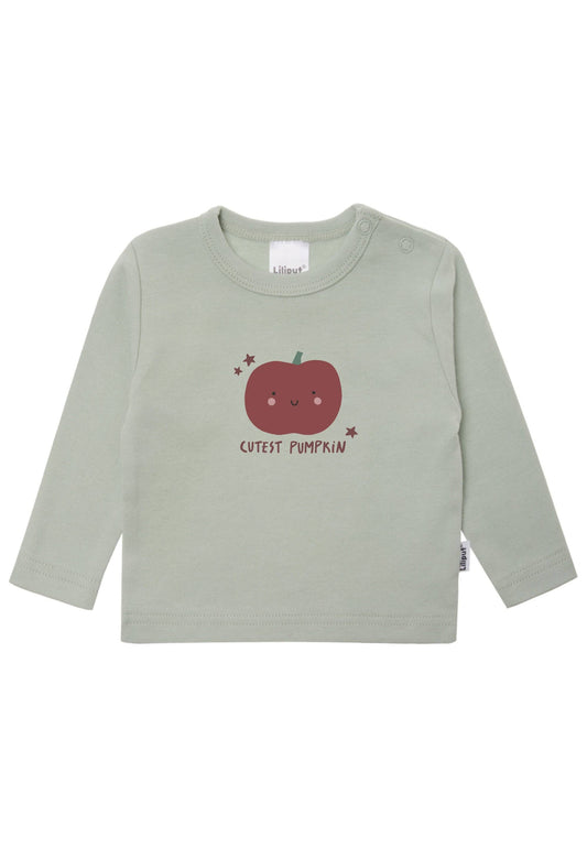 Langarmshirt in schilf mit "cutest Pumpkin" Print